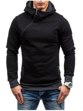 Men's Brand Hoodie Slant Zipper.