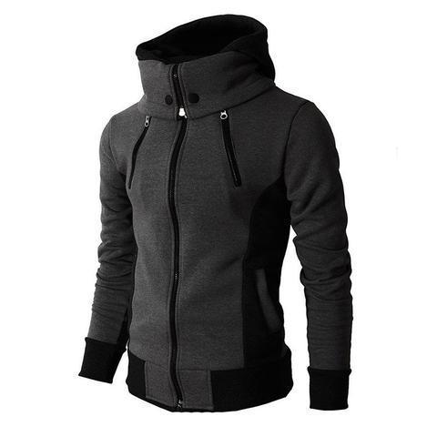 Men's 2 Piece Zipper Hooded Fake Sports Jacket