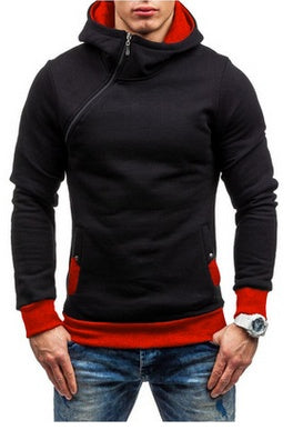 Men's Brand Hoodie Slant Zipper.