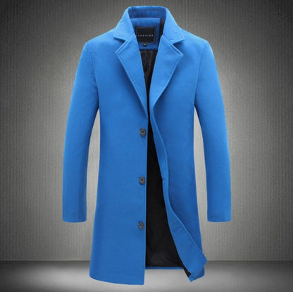 Autumn and Winter New Men's Casual Business Woolen Coats.