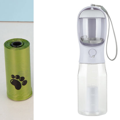 Portable Cat Dog Water Bottle Food Feeder Drinker  Dispenser 3 In 1 Leak-proof Multifunctional