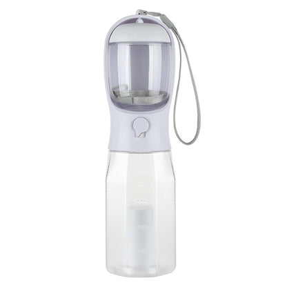 Portable Cat Dog Water Bottle Food Feeder Drinker  Dispenser 3 In 1 Leak-proof Multifunctional