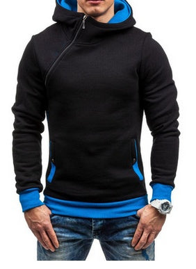 Men's Brand Hoodie Slant Zipper.