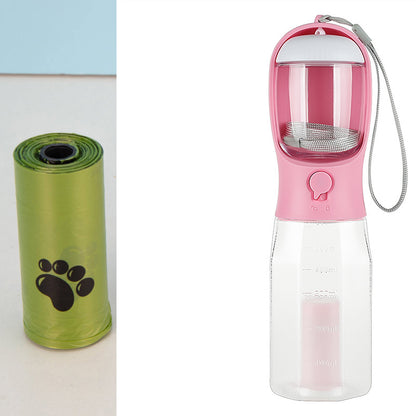 Portable Cat Dog Water Bottle Food Feeder Drinker  Dispenser 3 In 1 Leak-proof Multifunctional