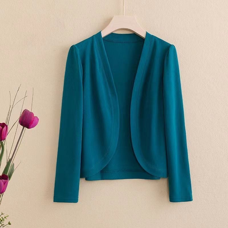 Shawl Cardigan Short Cardigan Pure Color All-matching Women