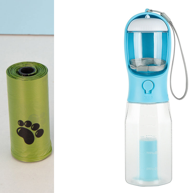 Portable Cat Dog Water Bottle Food Feeder Drinker  Dispenser 3 In 1 Leak-proof Multifunctional