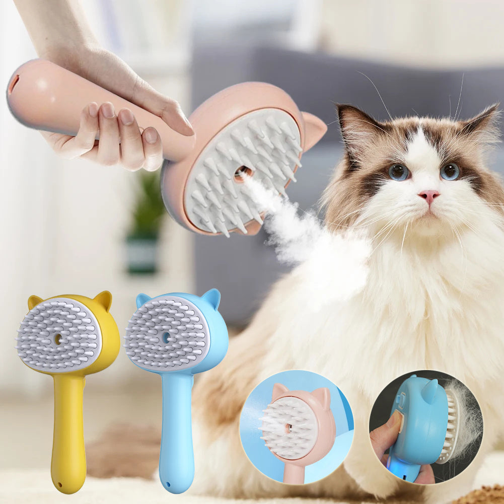 Hair Cleaning Brush With Mist Multifunctional Cat Grooming Rechargeable Self Cleaning Slicker For Pets Dogs & Cats