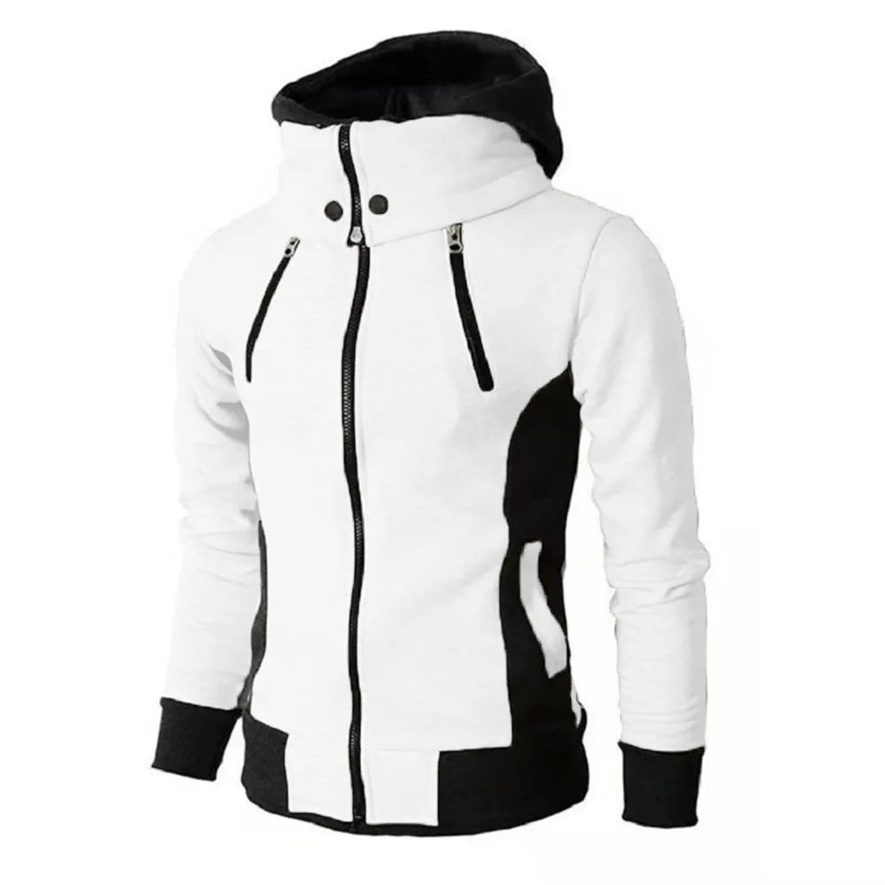 Men's 2 Piece Zipper Hooded Fake Sports Jacket