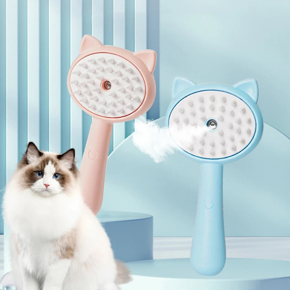 Hair Cleaning Brush With Mist Multifunctional Cat Grooming Rechargeable Self Cleaning Slicker For Pets Dogs & Cats