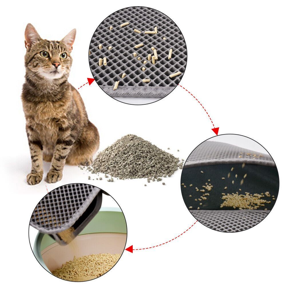 Kitty Cat Litter Mat Trapping Honeycomb Double Layer Design Waterproof Double Layer EVA Non-slip Sand Basin Filter Kitten Washable Mattress